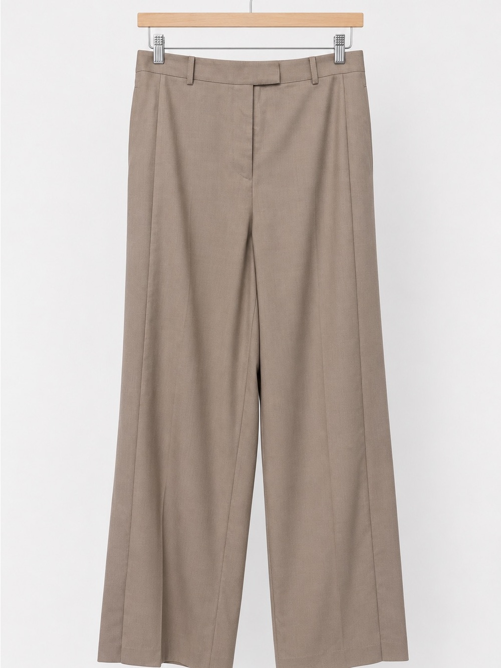 NWT Lilysilk Almond Wool Silk Wide Leg Trouser Pants Women’s 12 Career Luxury